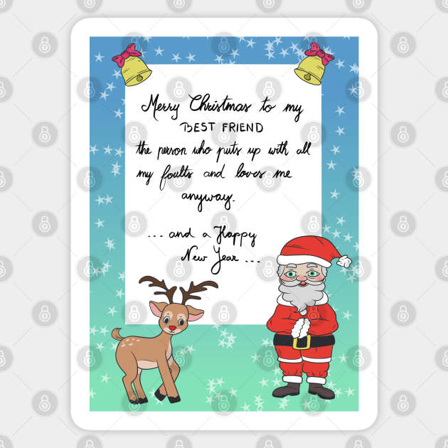 Santa and Rudolf have something to say Sticker by Missing.In.Art